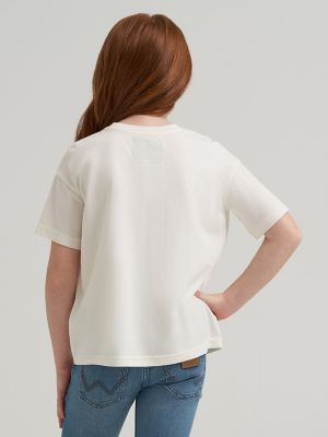Girl's Lainey Wilson x Wrangler Neon Rainbow Tee in White alternative view 2