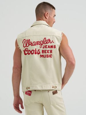 Wrangler x Coors Cut-Off Vest in Ecru
