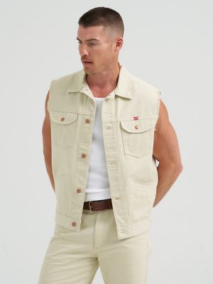Wrangler x Coors Cut-Off Vest in Ecru