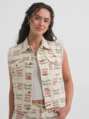 Женские расклешённые джинсы Wrangler x Coors Bailey с принтом — фото 5