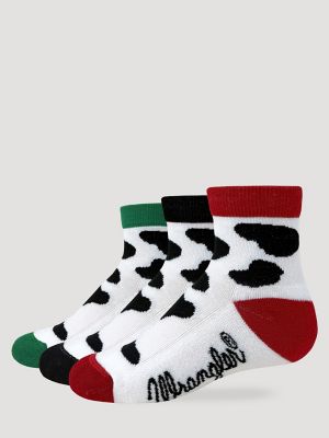 Girl's Cow Festive Crew Socks (3-Pack)