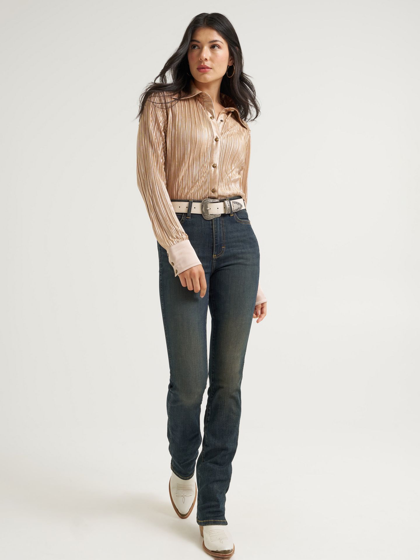 Женские ботинки Lainey Wilson x Wrangler Studded Boot Huggers, цвет: Тёмный джинсовый — фото 6