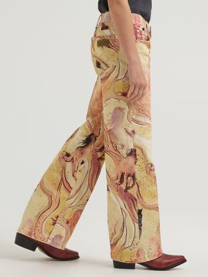 Girl's Wrangler x Lainey Wilson Horse Wide Leg Jean in Marbled