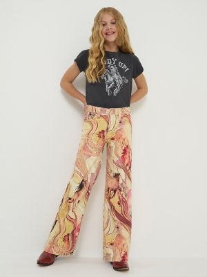 Girl's Wrangler x Lainey Wilson Horse Wide Leg Jean in Marbled