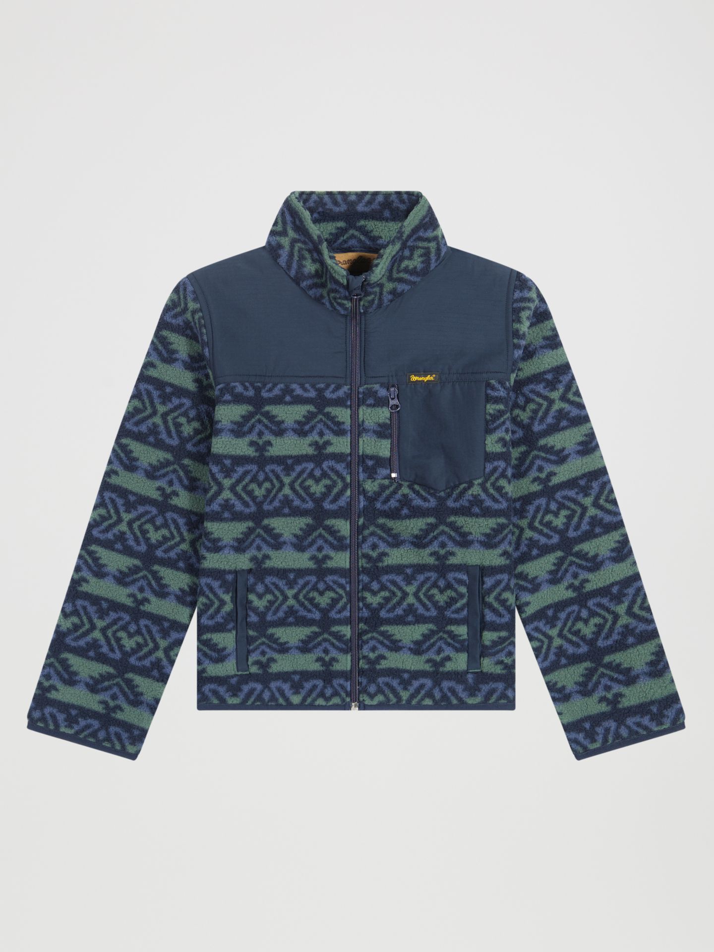 Куртка Wrangler Hay Away Full Zip Sherpa для мальчиков, цвет: Тёмный тёмно-зелёный — фото 1