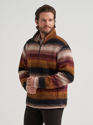 Men's Hay Away Sherpa Quarter-Zip Pullover in Aztec Port