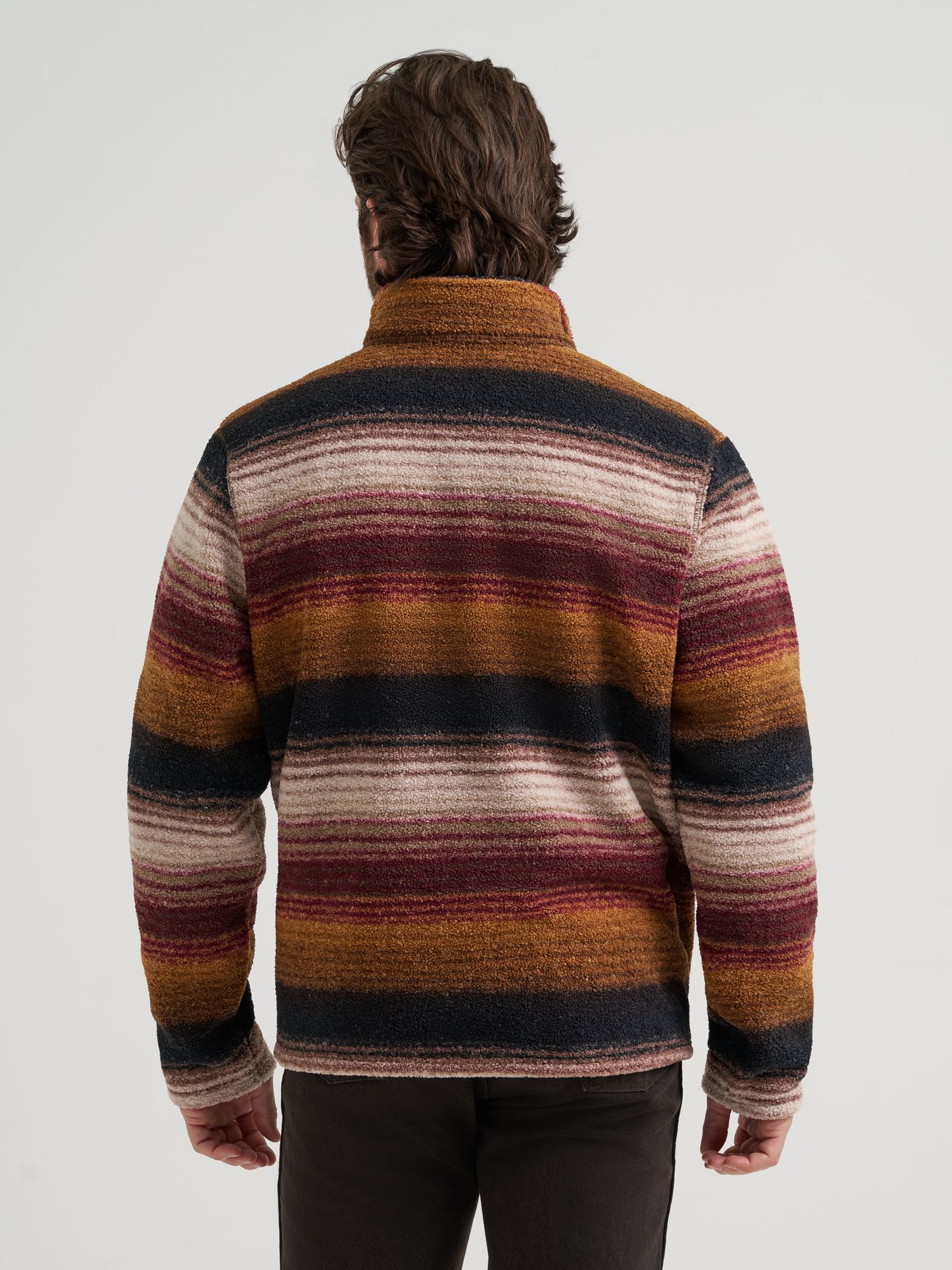 Мужской свитер Wrangler Hay Away Sherpa Quarter-Zip Pullover, цвет: Aztec Port — фото 5