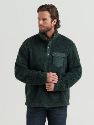 Men's Hay Away Sherpa Quarter Snap Pullover in Dark Spruce