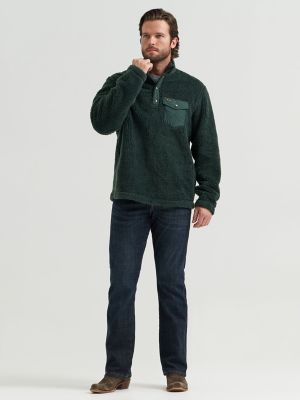 Men's Hay Away Sherpa Quarter Snap Pullover in Dark Spruce