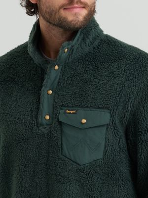 Men's Hay Away Sherpa Quarter Snap Pullover in Dark Spruce