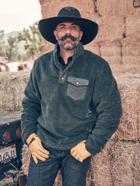 Мужские свитеры Wrangler Men's Hay Away Sherpa Quarter Snap Pullover