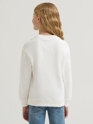 Lainey Wilson x Wrangler Girls Neon Rainbow Sweatshirt in White