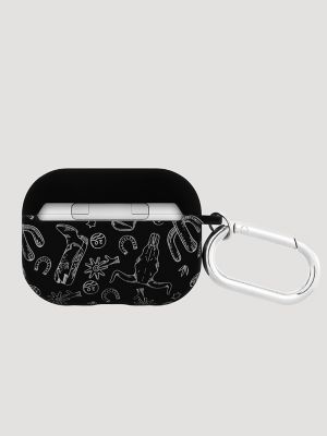 Earbuds Case with Carabiner in Black