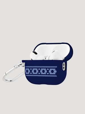 Earbuds Case with Carabiner in Dark Blue Multi