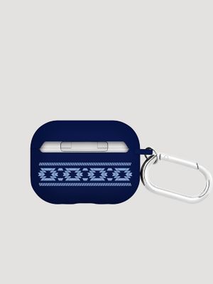 Earbuds Case with Carabiner in Dark Blue Multi