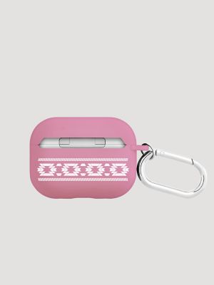 Earbuds Case with Carabiner in Dark Pink Multi