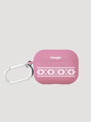 Earbuds Case with Carabiner in Dark Pink Multi