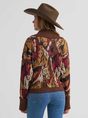Women's Western Pattern Cardigan Sweater