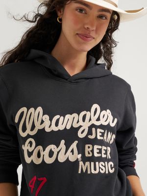 Wrangler x Coors Logo Hoodie:Washed Black:XL alternative view 7