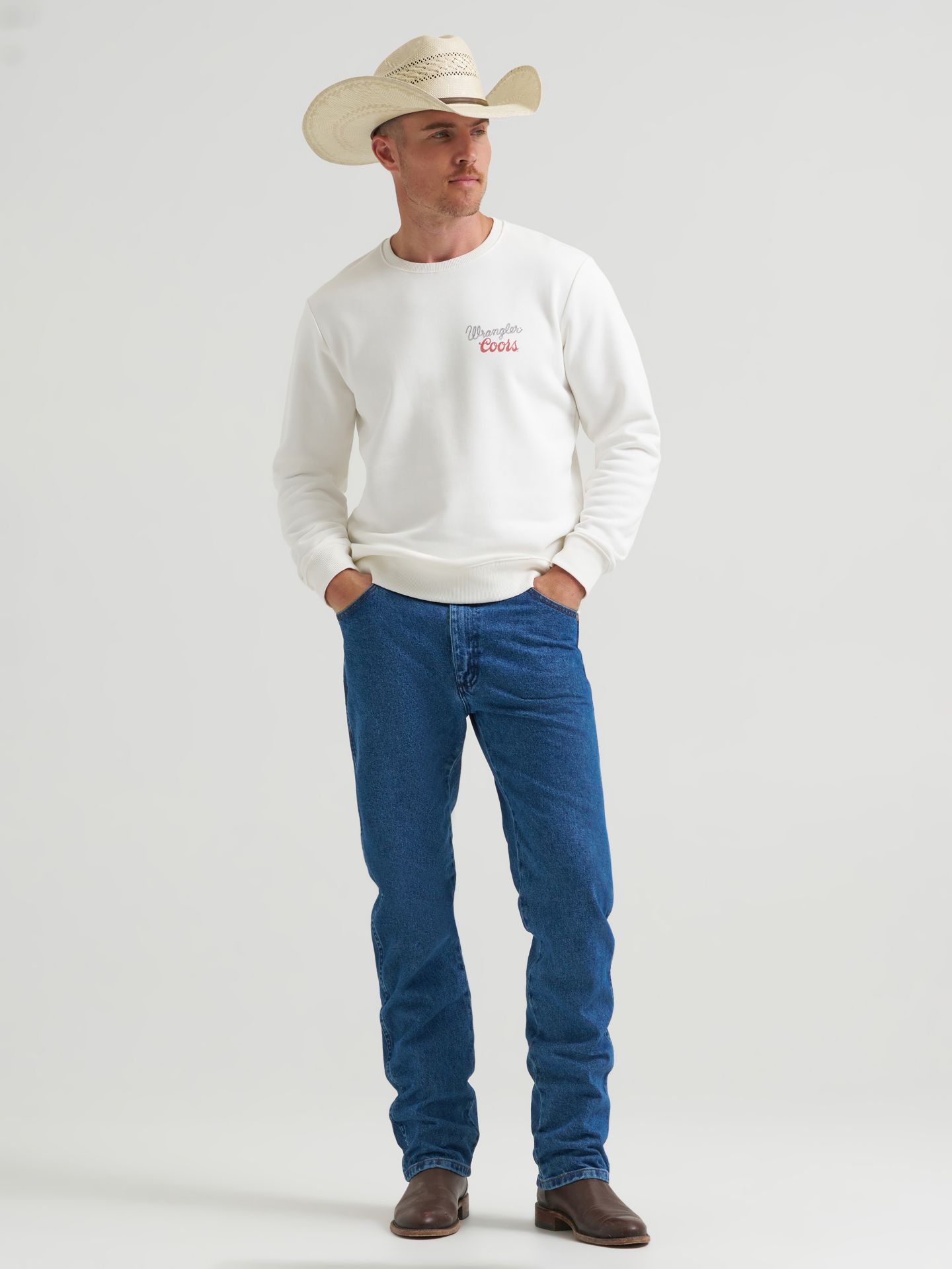 Мужской свитшот Wrangler x Coors Crewneck, цвет: Зефирный — фото 4