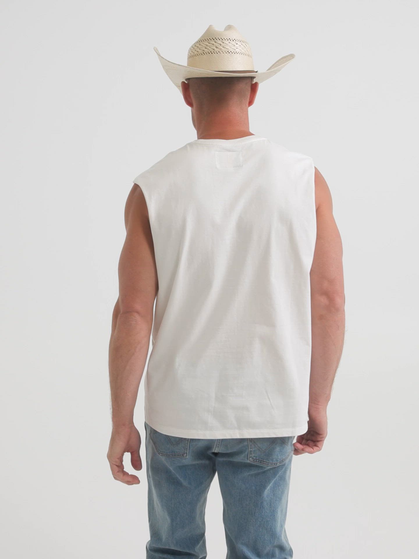 Мужской топ Wrangler x Coors Cut-Off, цвет: Зефирный — фото 3