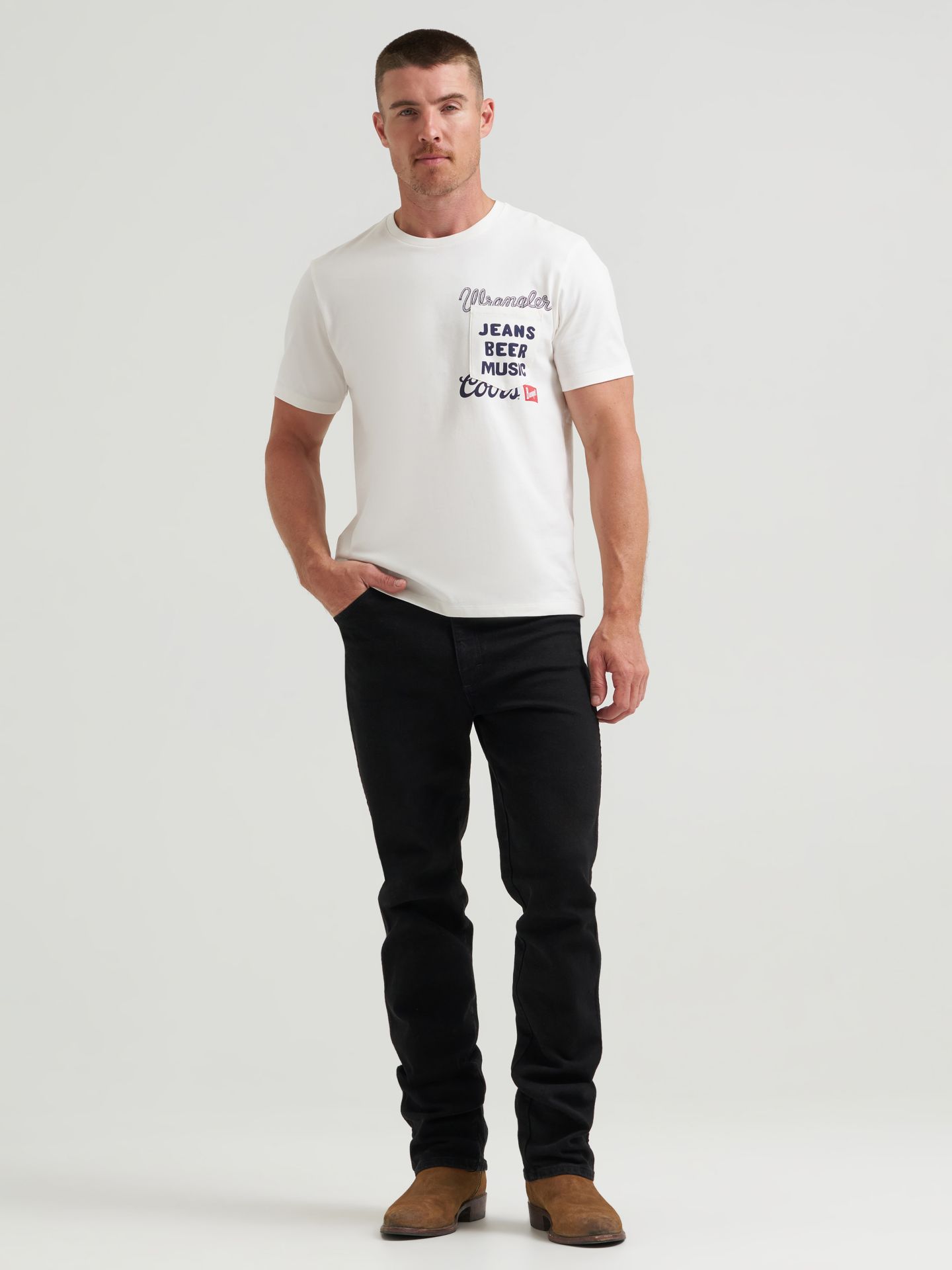 Мужская футболка Wrangler x Coors Pocket, цвет: Зефирный — фото 4