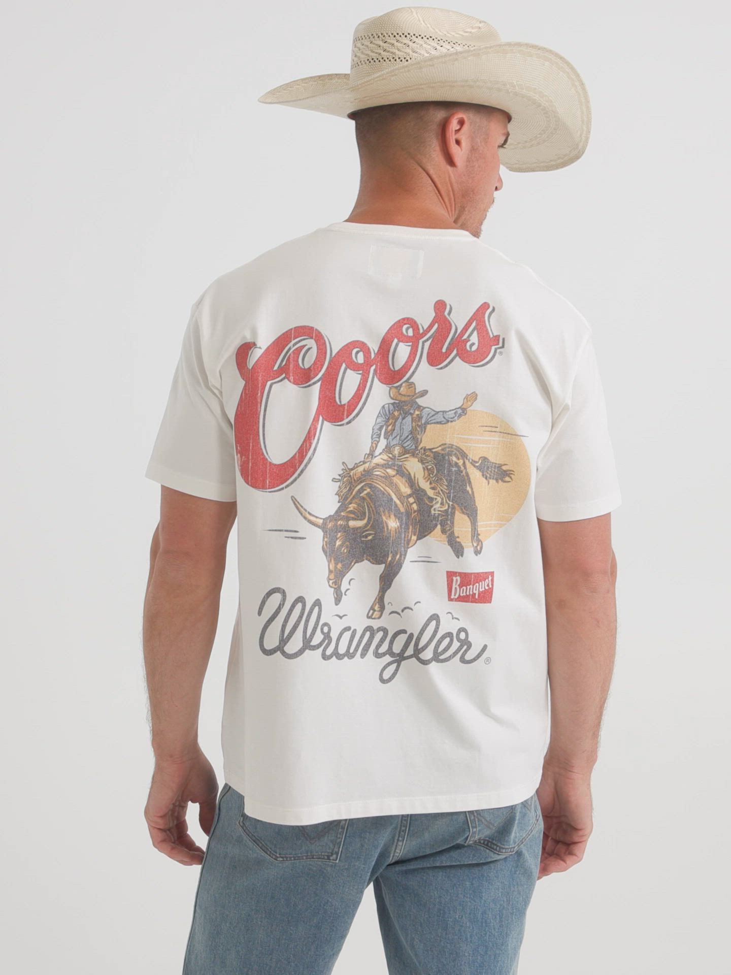 Футболка Wrangler x Coors Faded, цвет: Зефирный — фото 3