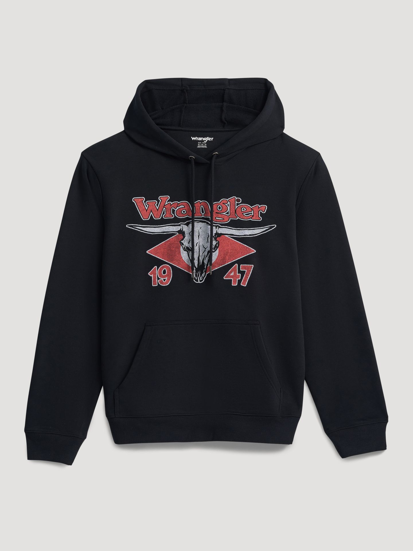 Мужское худи Wrangler Longhorn 47 с принтом, цвет: Чёрный — фото 6