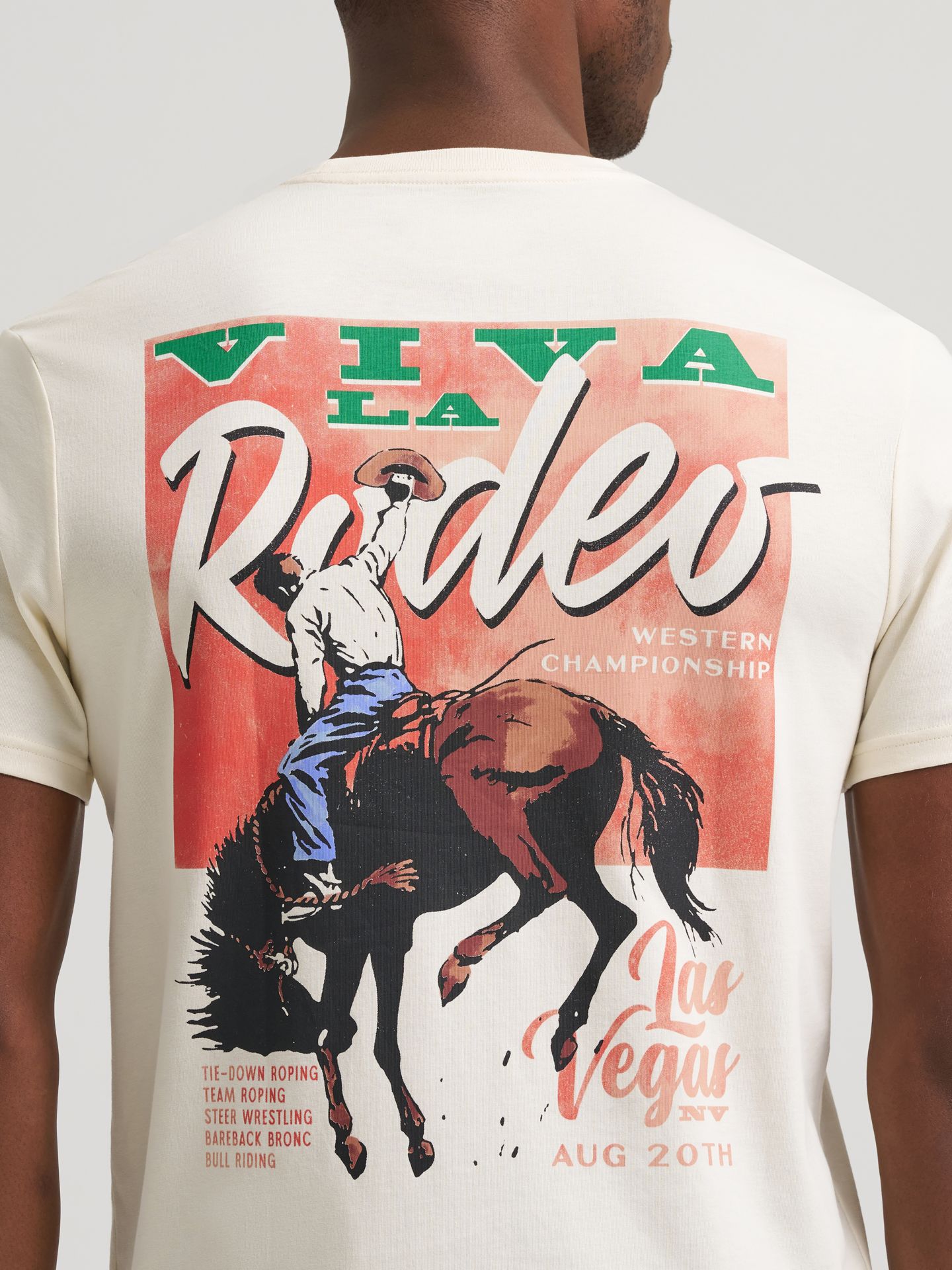 Мужская футболка Wrangler Viva La Rodeo с принтом, цвет: Состаренный белый — фото 3
