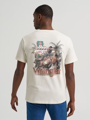 Riding Vegas Graphic T-Shirt in Silver Birch
