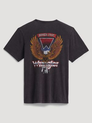 Eagle Feathers Graphic T-Shirt in Black Beauty