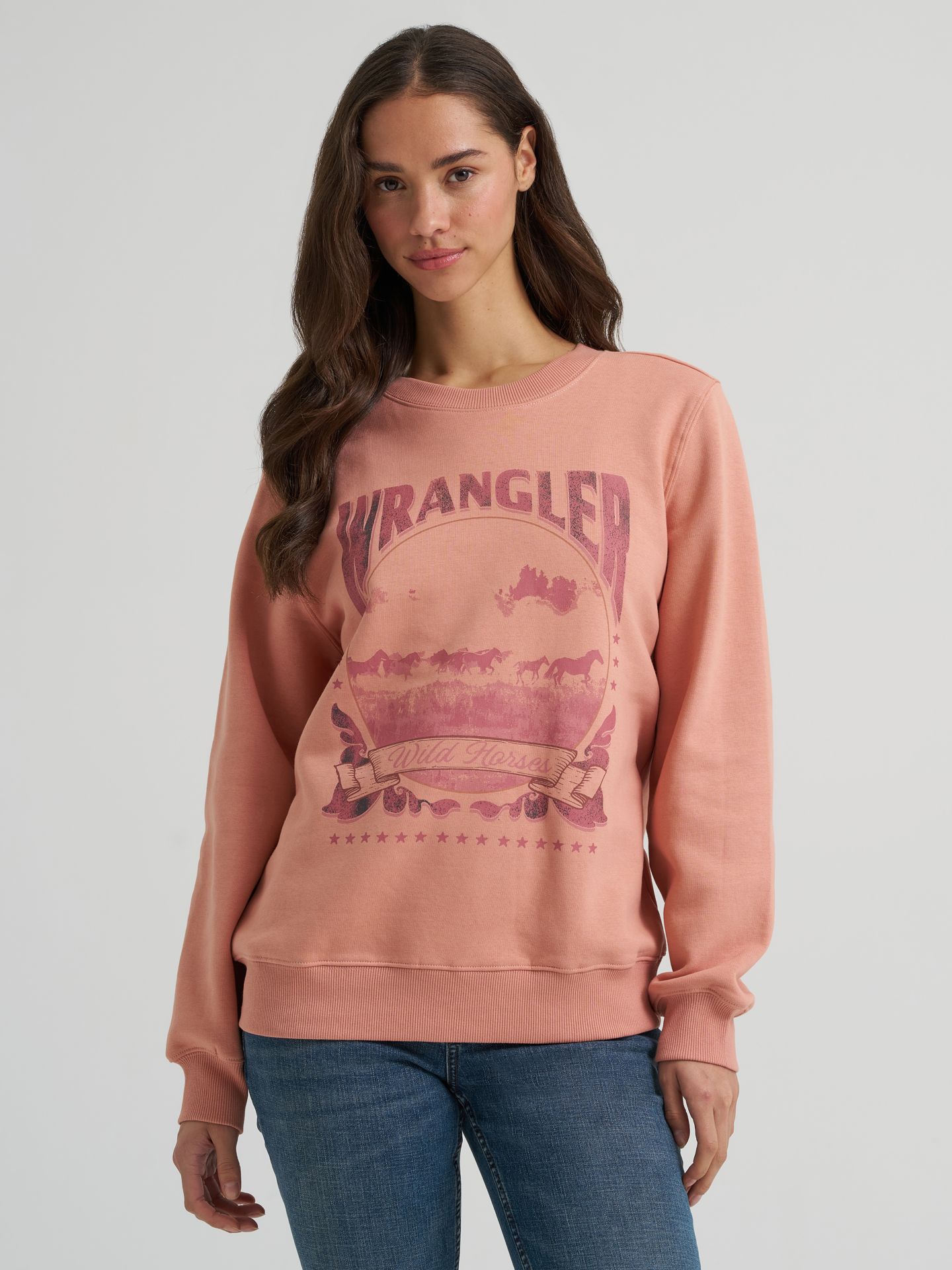 Женская толстовка Wrangler Washed Prairie Fleece, цвет: Коричневый — фото 1