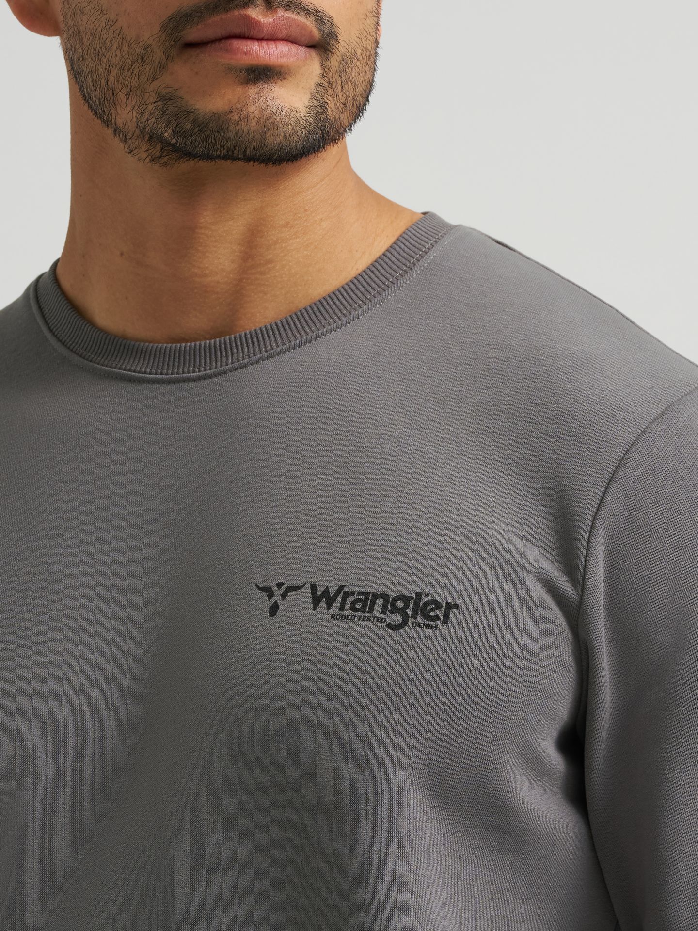 Мужской флисовый свитшот Wrangler 20X Longhorn, цвет: Дымчатый жемчужный — фото 5