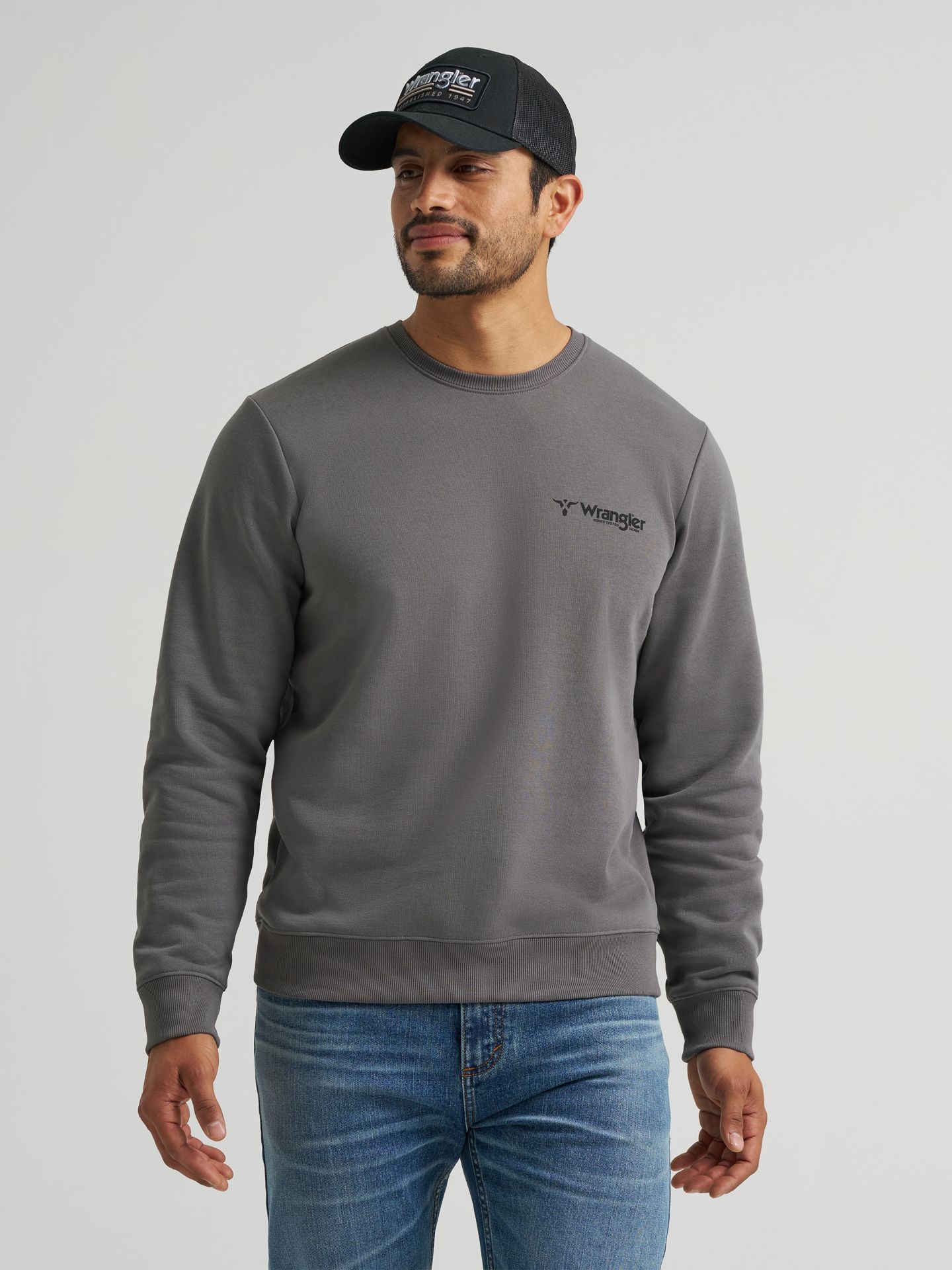 Мужской флисовый свитшот Wrangler 20X Longhorn, цвет: Дымчатый жемчужный — фото 1