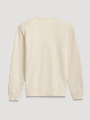 Men's Wrangler Triangle Logo Graphic Fleece Sweatshirt in Antique White
