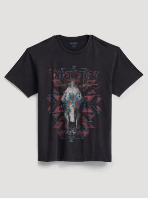 Southwest Skull Graphic T-Shirt in Black Beauty