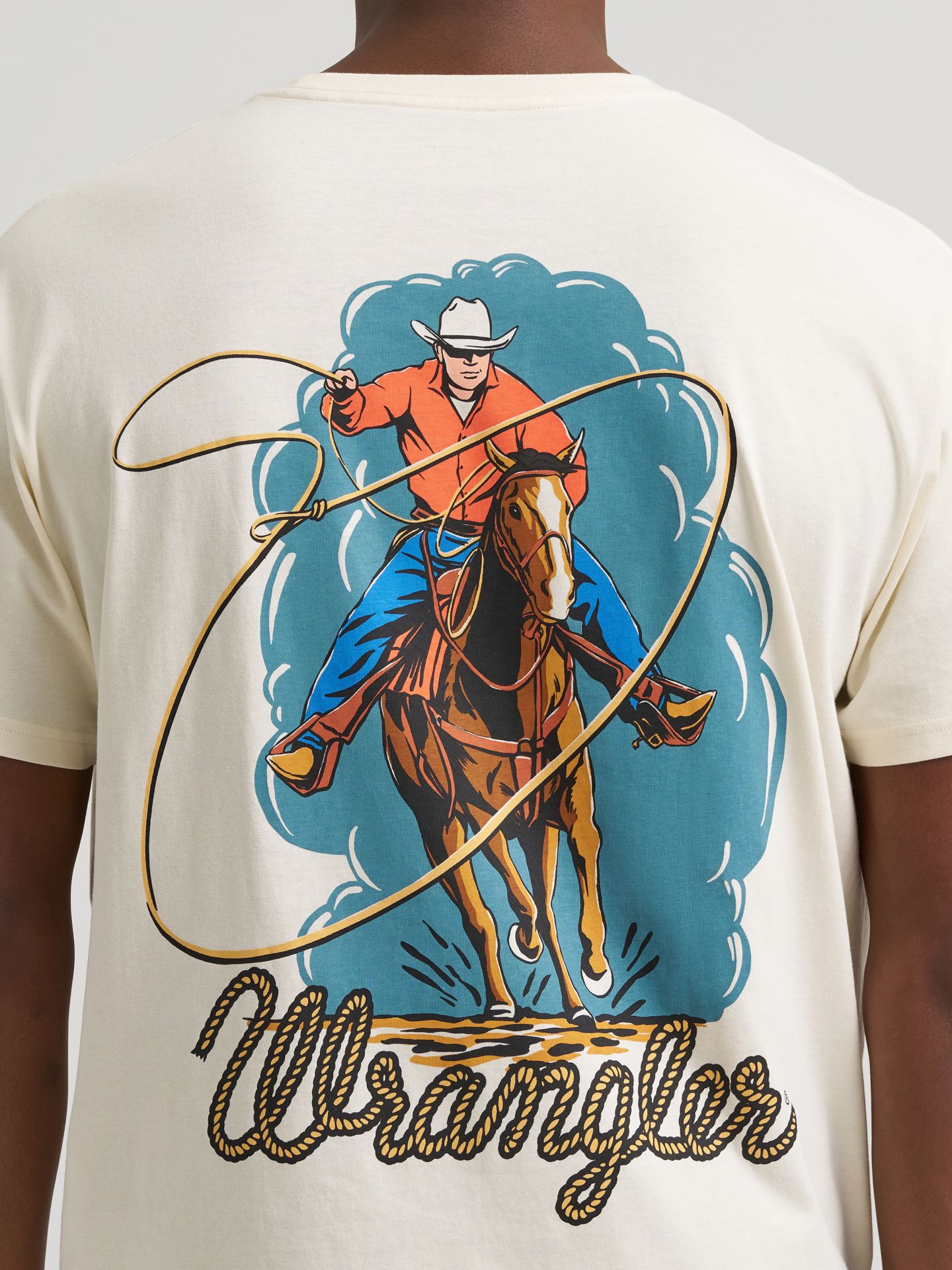 Мужская футболка Wrangler Roper Action с принтом, цвет: Состаренный белый — фото 3
