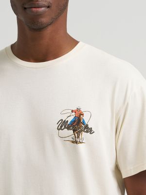 Roper Action Graphic T-Shirt in Antique White