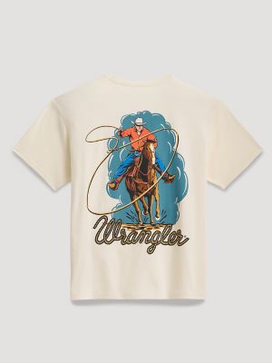 Roper Action Graphic T-Shirt in Antique White