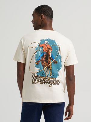Roper Action Graphic T-Shirt in Antique White