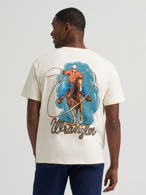 Мужская футболка Wrangler Roper Action с принтом, цвет: Состаренный белый