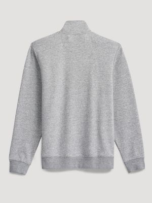 Men's Wrangler Longhorn Quarter Zip Pullover in Grey Mist