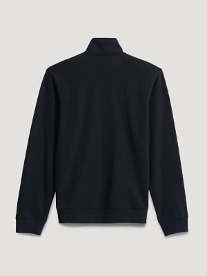 Men's Wrangler Longhorn Quarter Zip Pullover in Black Beauty