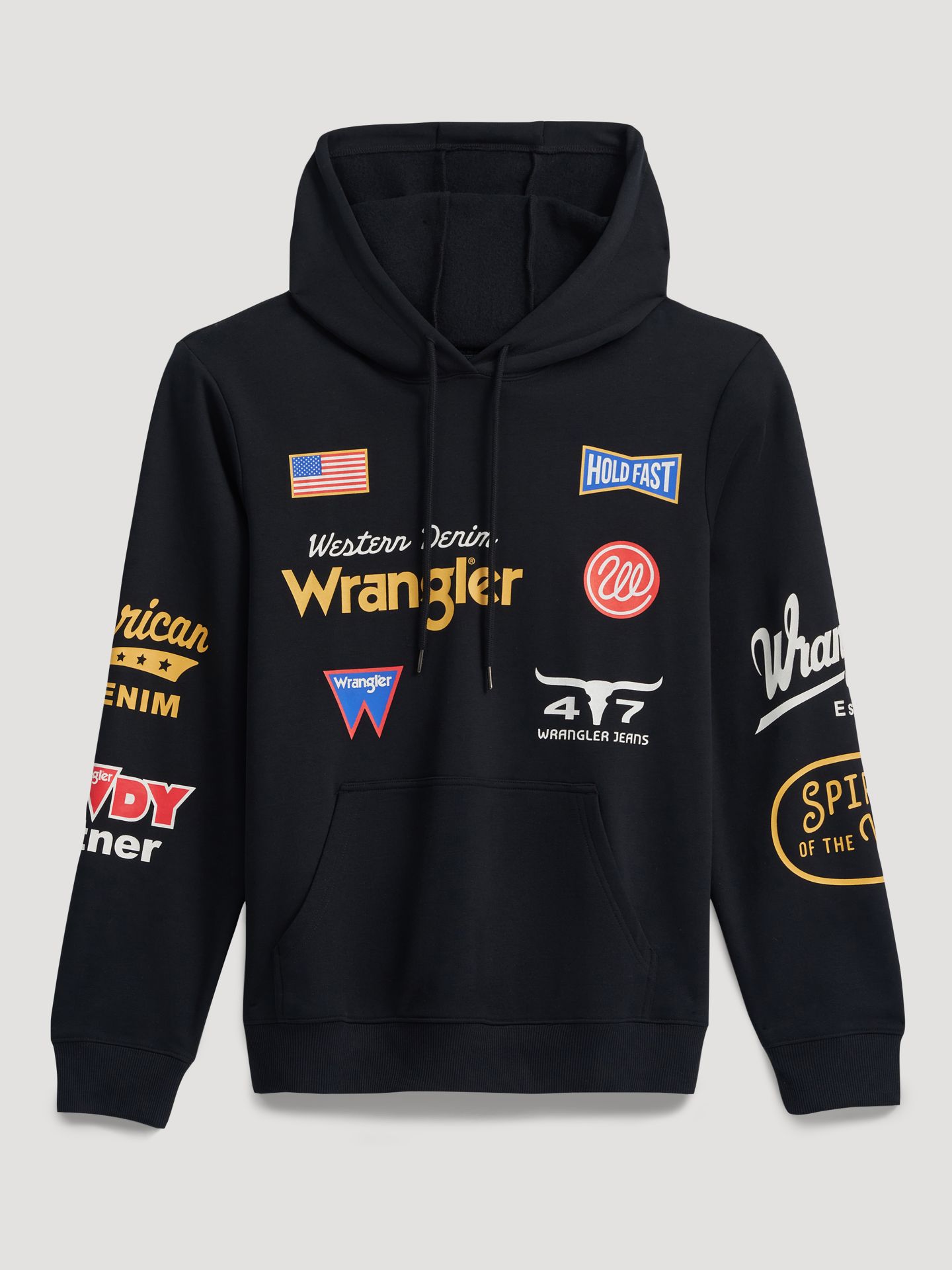 Мужское худи Wrangler Icons свободного кроя с принтом, цвет: Чёрный — фото 6