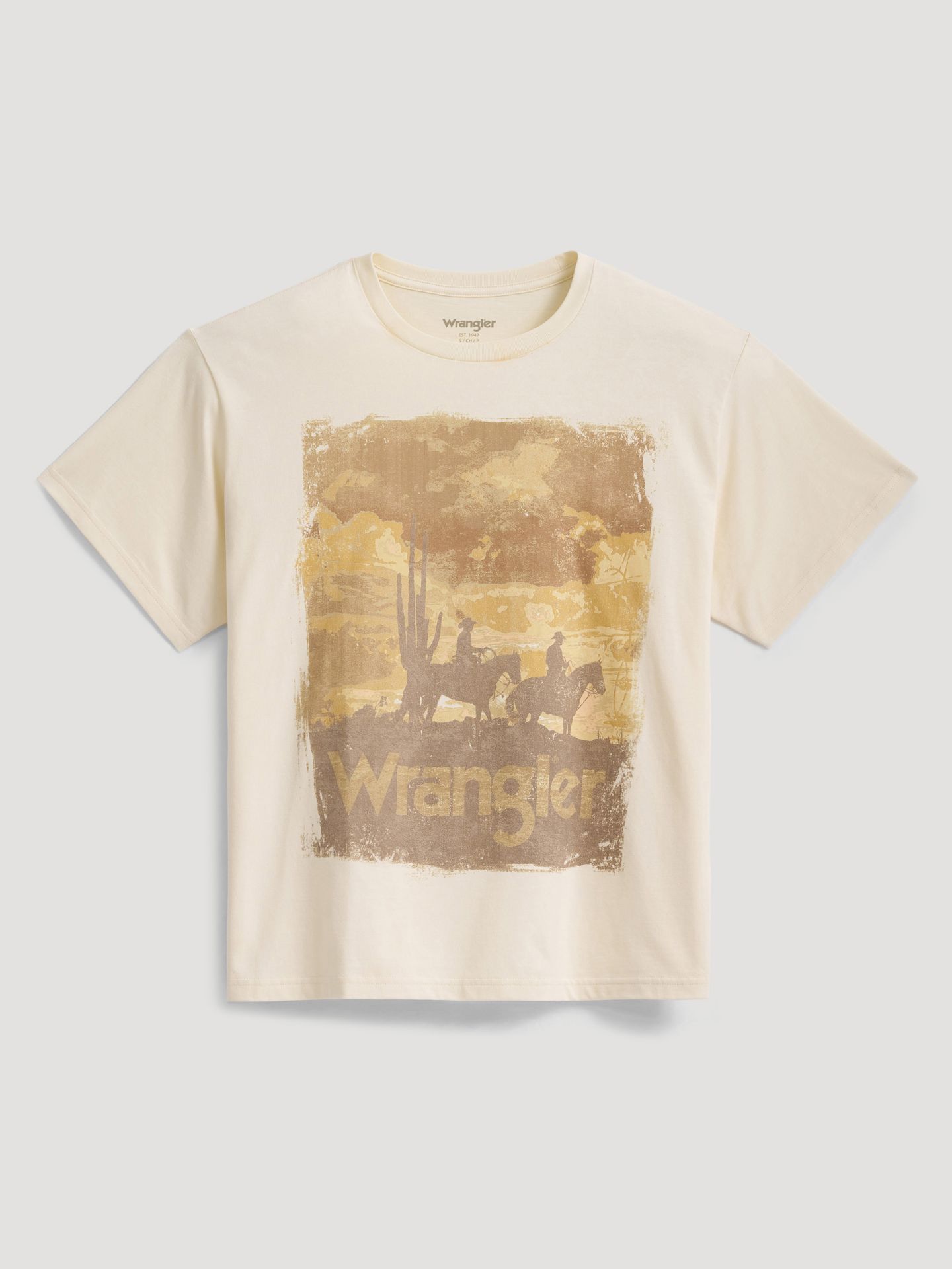 Женская футболка Wrangler Horse Ridge Girlfriend Graphic, цвет: Состаренный белый — фото 4