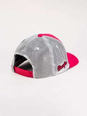 Boot Stitch Trucker Hat in Hot Pink