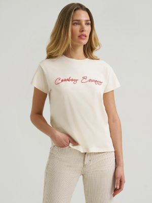 Cowboy Energy Retro Reg Graphic Tee in Antique White