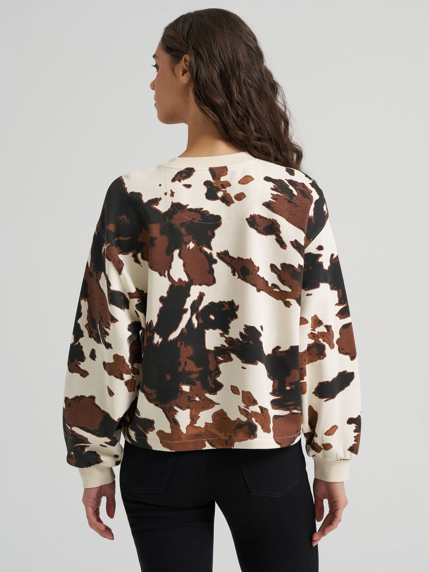 Женский свитер Wrangler Cow Logo Canyon Crew Pullover, цвет: С принтом — фото 3