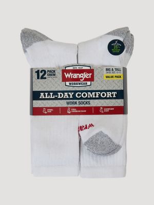 Mens Crew Work Sock 12 Pack:White:One Size alternative view