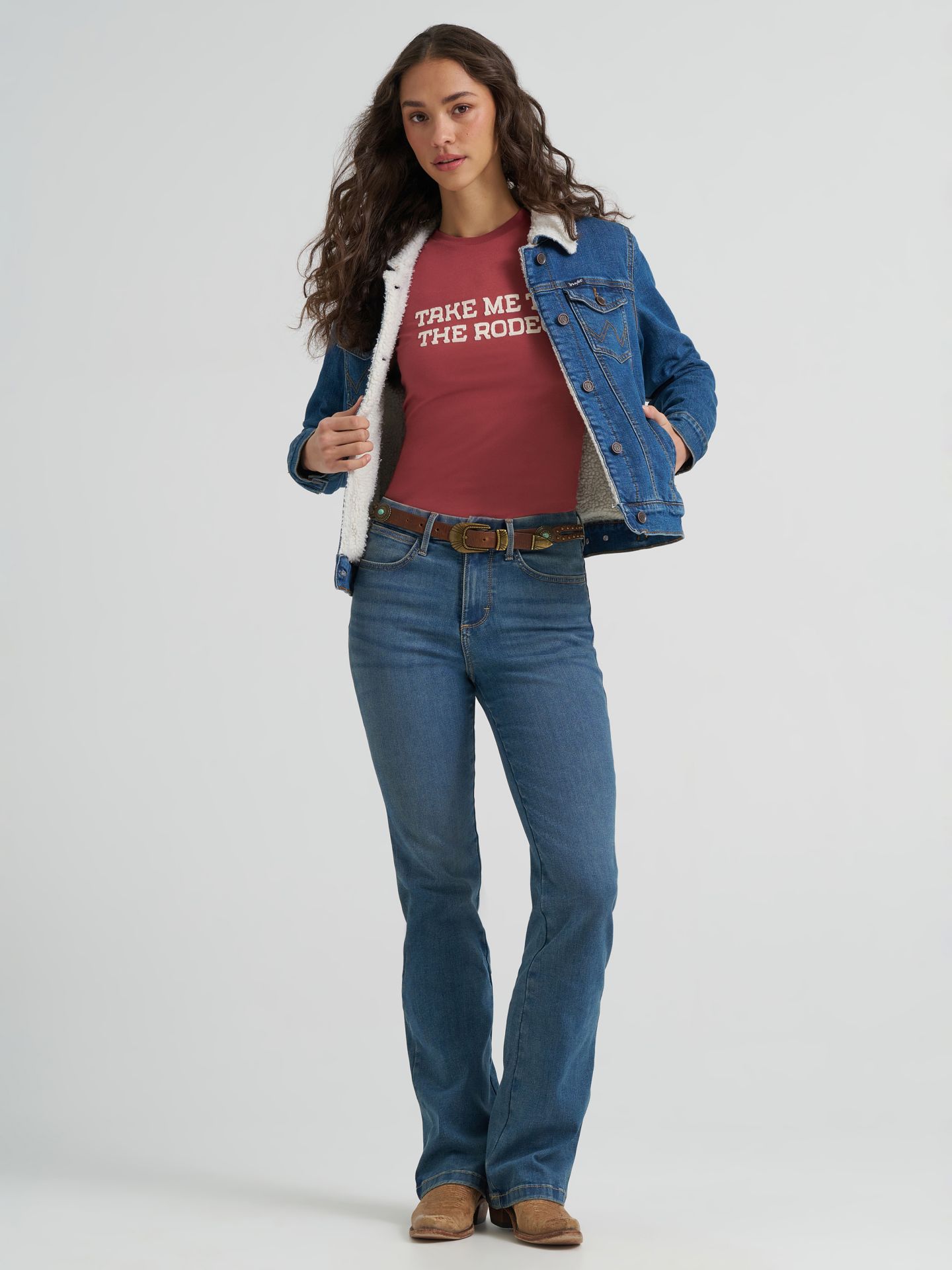 Женская футболка Wrangler Embroidered Rodeo Shrunken Band, цвет: Сливочный — фото 2